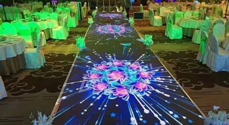 عرض LED للرقص الأرضي التفاعلي لمشهد الزفاف