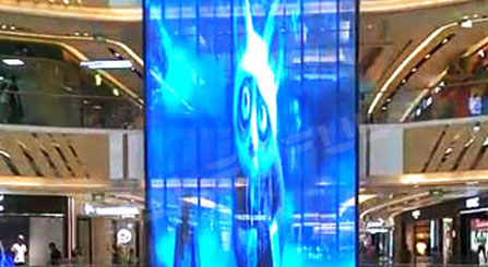 مركز تسوق داخلي شاشة ليد شفافة