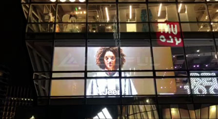 أستراليا أديداس نافذة متجر ، عرض LED الزجاج الشفاف