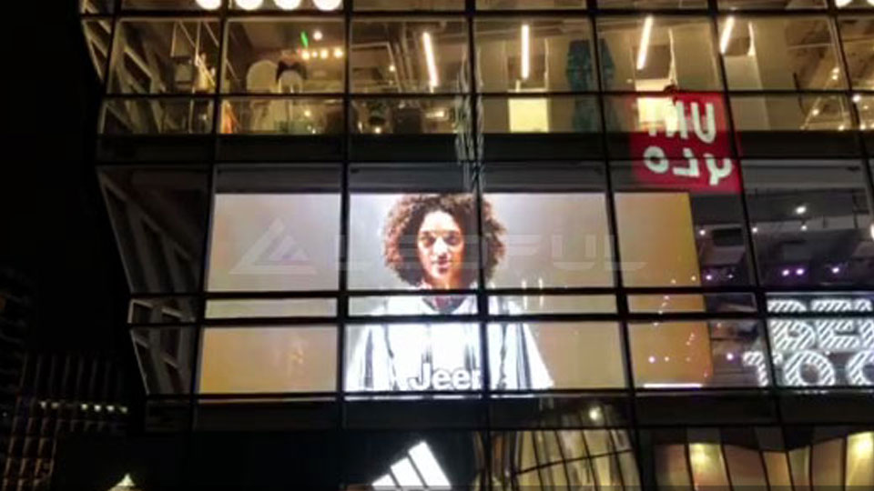 Australia Adiddas Shop Window For Transparent Glass LED Display